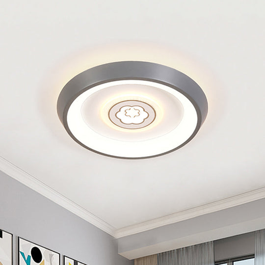 Ultrathin Ceiling Flush Light For Kids Bedroom - Acrylic Led Lamp In White With Cute Cartoon Design