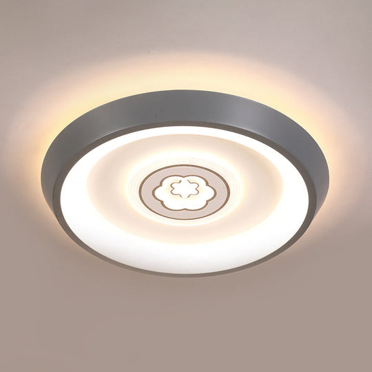 Ultrathin Ceiling Flush Light For Kids Bedroom - Acrylic Led Lamp In White With Cute Cartoon Design