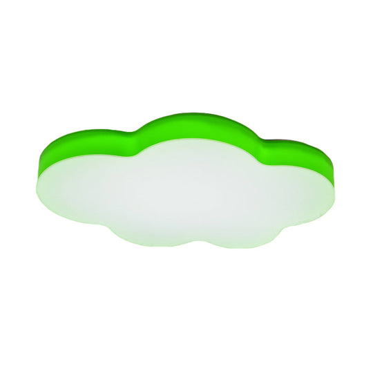 Kids Room Cartoon Led Cloud Ceiling Light In Acrylic Flushmount Design White/Red/Yellow