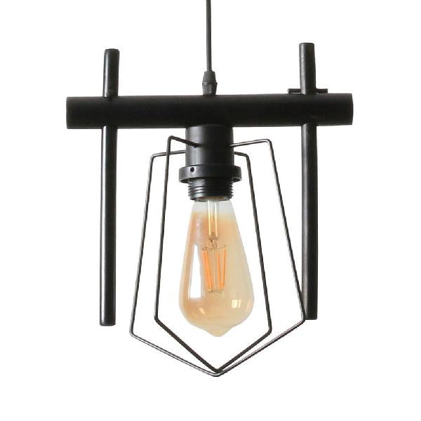 Metal Caged Pendant Lighting - Farmhouse Style Hanging Lamp 1 Light Black (1/3-Pack) / B