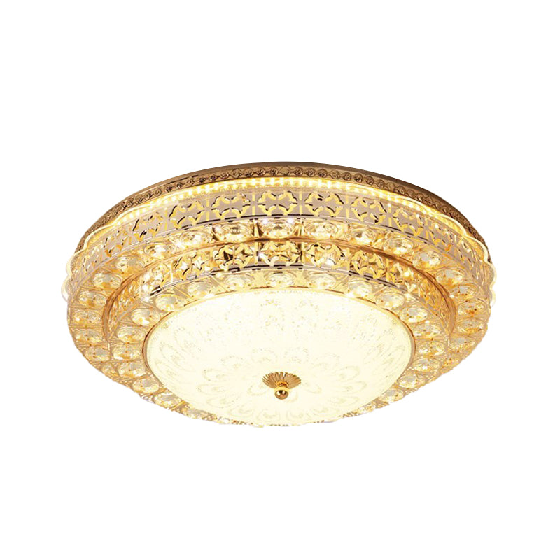 Gold Modernist Crystal Flushmount Led Bedroom Ceiling Light - 2-Tier Circle Design
Or
2-Tier
