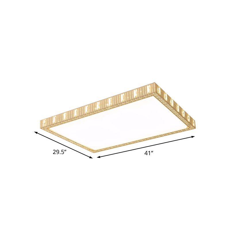 Minimalist Led White Flushmount Lamp - Ceramics Rectangular Flush Mounted Light