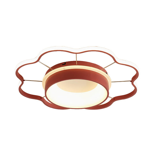 Flower Flush Mount Spotlight Kids Led Light In Pink/Gold – Warm/White