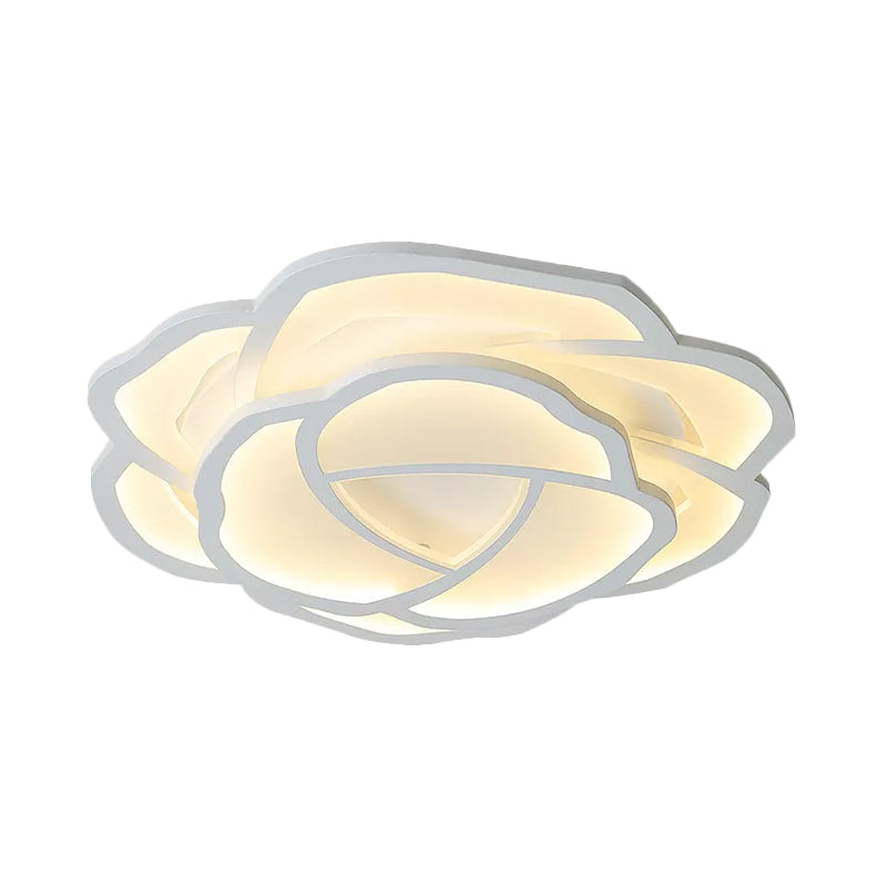 Blossom Acrylic Led Flush Mount Light: Minimalistic White Recessed Lighting With 3 - Color Options