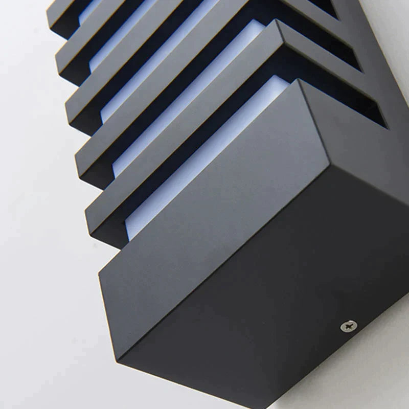 Led Outdoor Waterproof Wall Light Modern Style Aluminum Sconce Porch Garden Lightings Black 12W