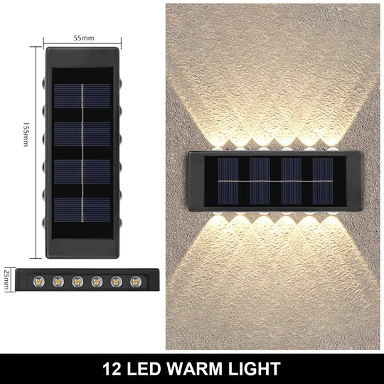 Solar Wall Lamp Outdoor Waterproof Up And Down Luminous Lighting Lamps