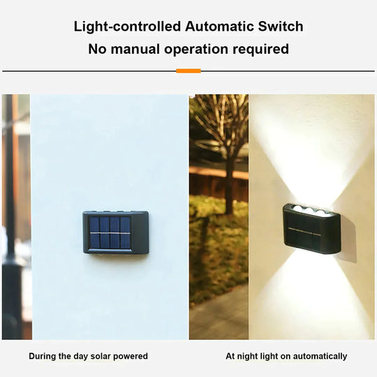Solar Wall Lamp Outdoor Waterproof Up And Down Luminous Lighting Lamps