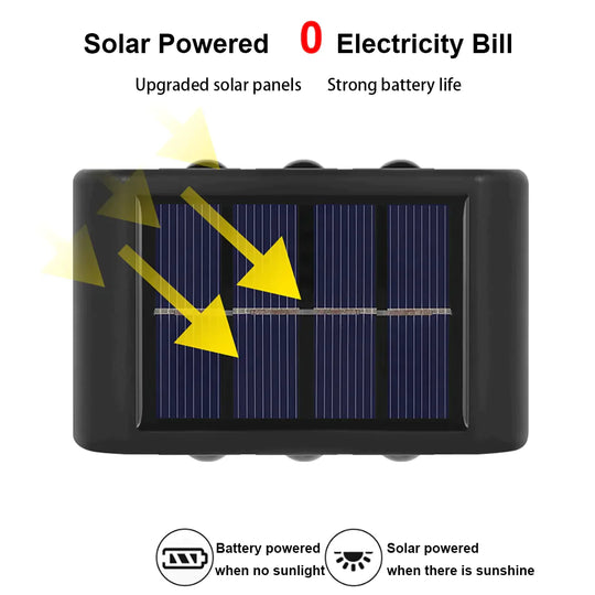 Solar Wall Lamp Outdoor Waterproof Up And Down Luminous Lighting Lamps