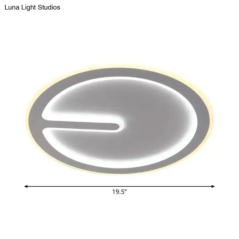 Acrylic Flush-Mount Led Clock Ceiling Light For Bedroom - Simplicity White With Warm/White