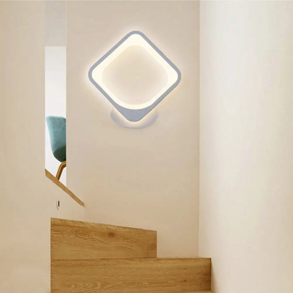 Acrylic Led Wall Sconce Light In Triangle Oval And Teardrop Shapes - Warm Or White / Rhombus