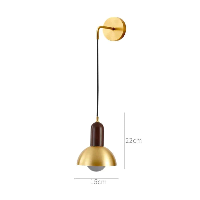 All Copper Bedside Wall Lamp Light Luxury Post Modern Simple Living Room Background Wall Aisle Retro Creative