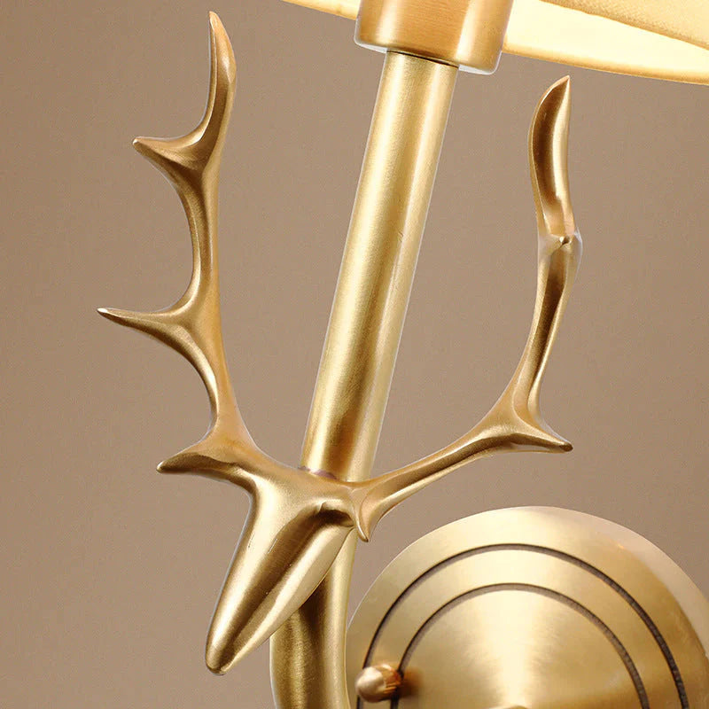 Applique murale en cuivre de chambre à coucher de couloir d'antler d'armoire tout en cuivre