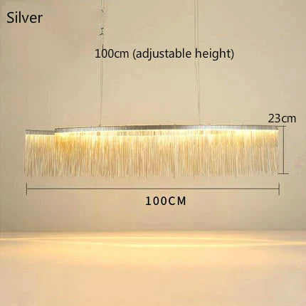 Aurora - Rectangle Led Chandelier Silver L100Cm / Three Color Change
