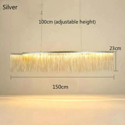 Aurora - Rectangle Led Chandelier Silver L150Cm / Three Color Change