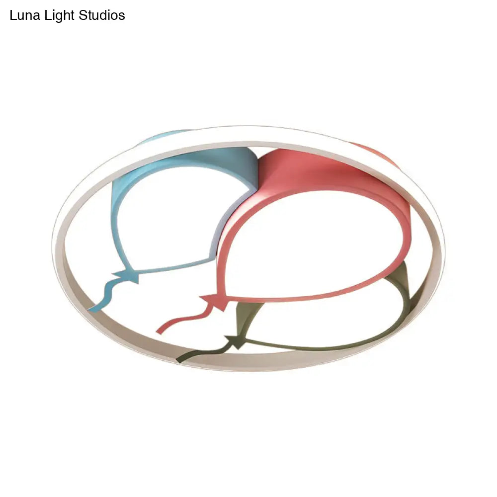 Balloon Design Flushmount Led Light For Kids’ Room - Pink/Yellow Warm/White