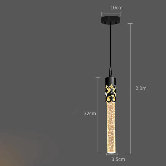 Bedside Chandelier Simple Creative Luxury Crystal Single Head Two Tv Background Wall Black / B Warm