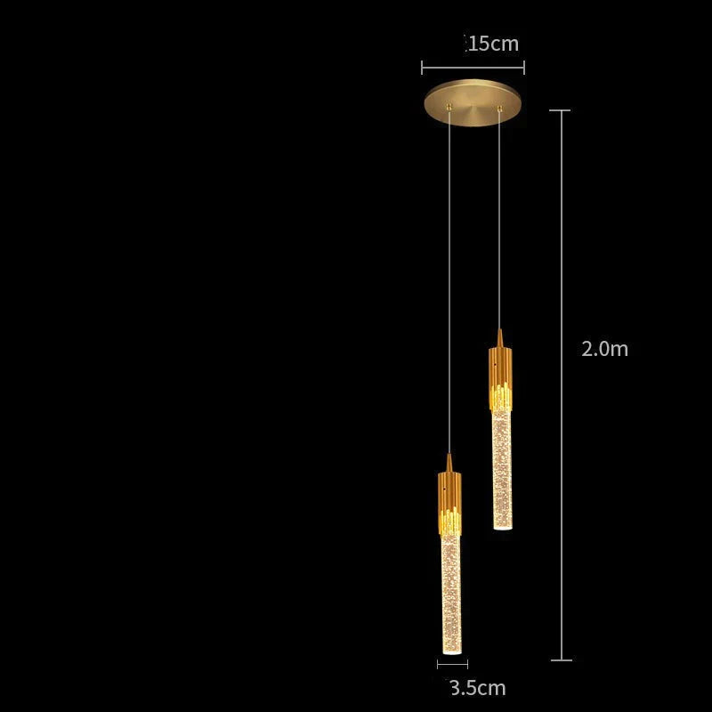 Bedside Chandelier Simple Creative Luxury Crystal Single Head Two Tv Background Wall Gold / A-2