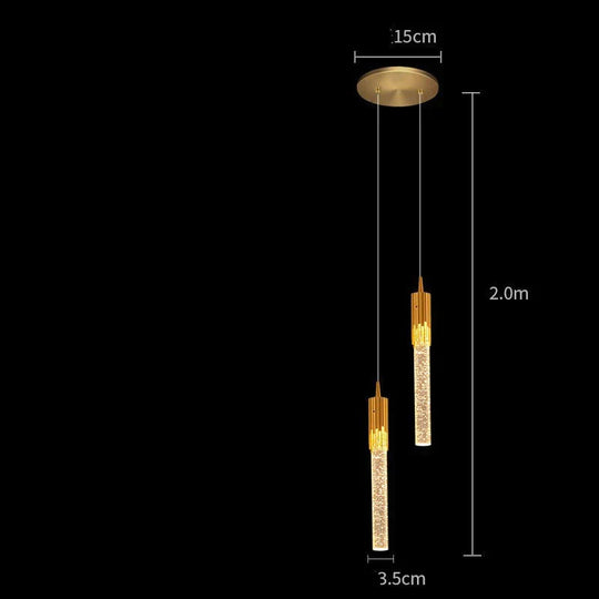 Bedside Chandelier Simple Creative Luxury Crystal Single Head Two Tv Background Wall Gold / A-2
