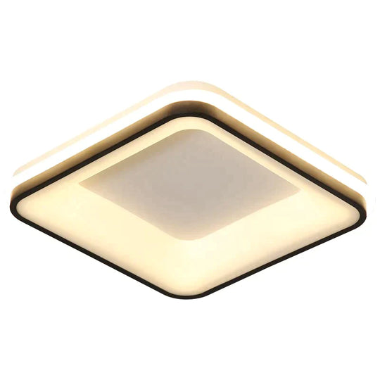 Black + White Finished Modern Led Ceiling Lights For Bedroom Study Room Living Square/Round Lamp