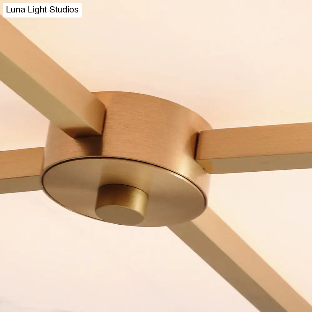 Classic 4-Light Semi Flush Mount Ceiling Fixture With White Fabric Shade For Living Room