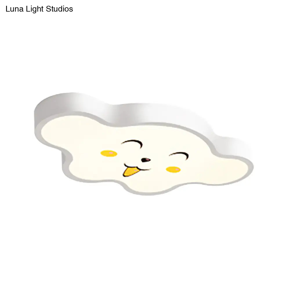 Cloudy Kid Bedroom Ceiling Light - Acrylic Cartoon Flush Mount - Luna Light Studios