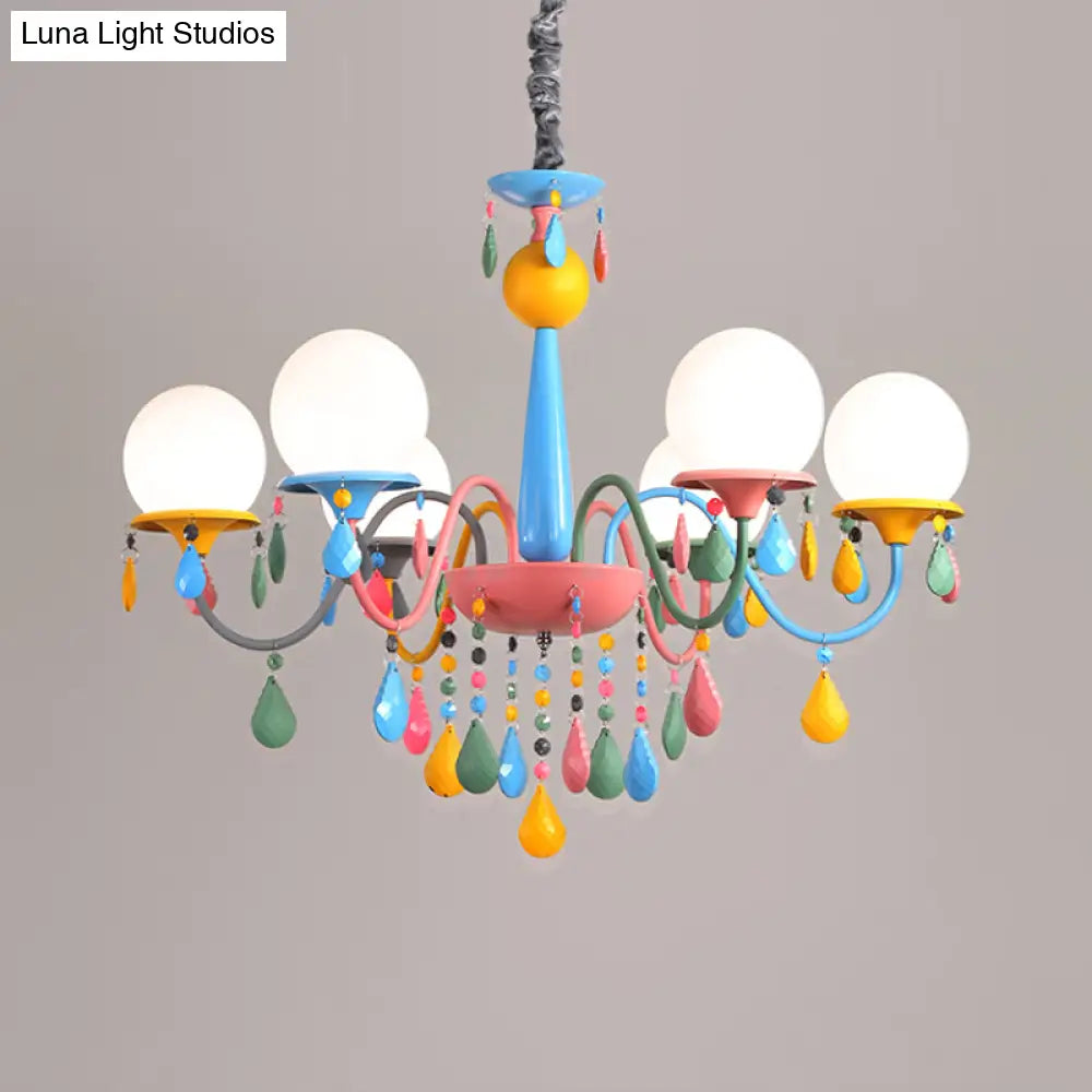 Colorful Curved Chandelier Lights: Pink And Yellow Metallic Pendant Lamp With Or Without Shade