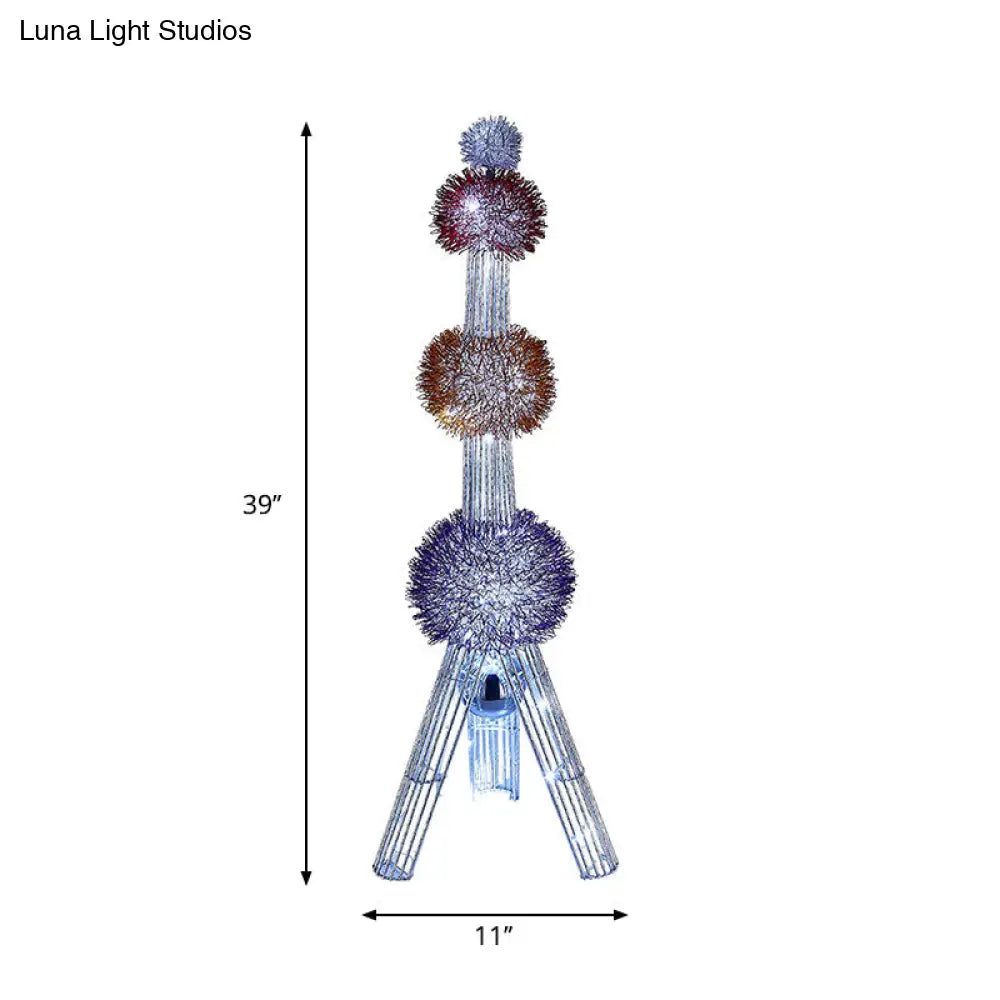 Colorful Led Tripod Floor Lamp - Decorative Aluminum Stand Blue/Purple/Yellow