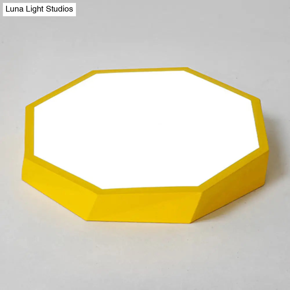 Contemporary Acrylic Flush Mount Ceiling Light For Bedroom - Faceted Chandelier Yellow / 16.5