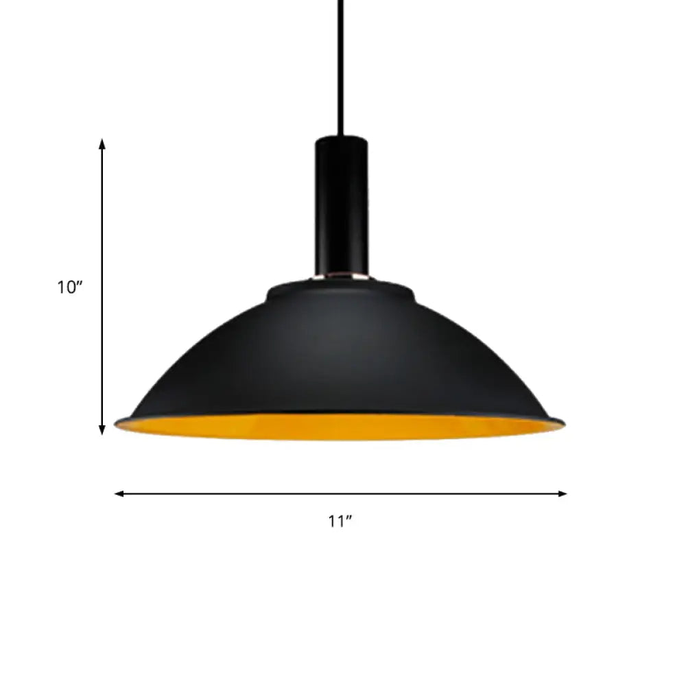 Contemporary Aluminum Bowl Pendant Light - 11/14 Wide 1 Bulb Hanging For Gallery & Factory
