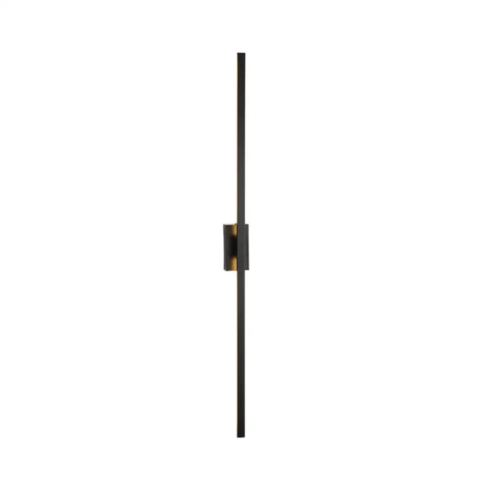 Contemporary Black Led Wall Sconce For Corridor - Linear Metal Design