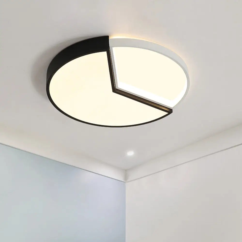 Contemporary Circular Acrylic Flush Mount Lamp (16/19.5 Wide) - Black Led Light For Bedroom In