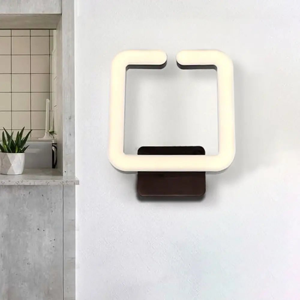 Contemporary Led Acrylic Wall Sconce - Square Frame Design 1 Light Warm/White/Natural