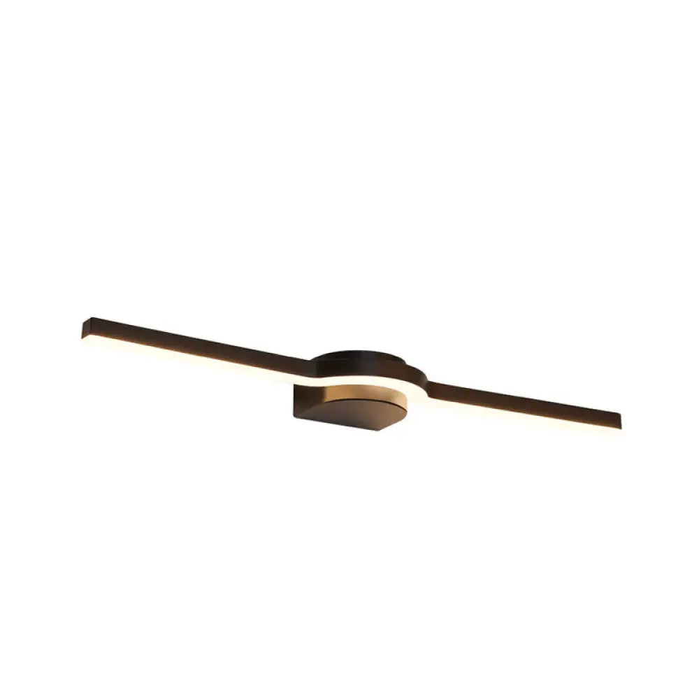 Contemporary Led Vanity Light In Black And White/Warm - 16/23.5 Slim Line Acrylic Wall Sconce