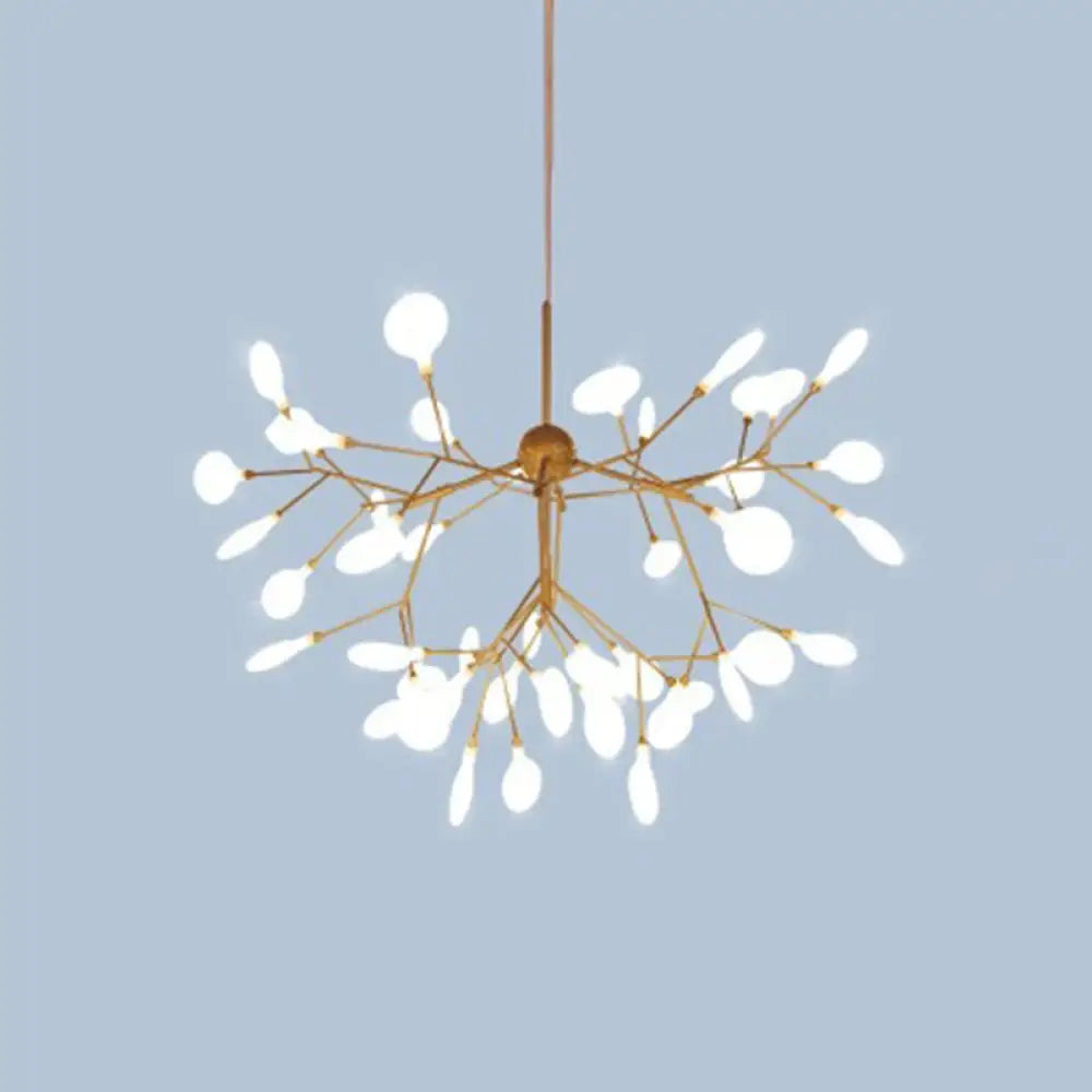 Contemporary Metal Branch Pendant Light With Led Suspension 36 / Gold