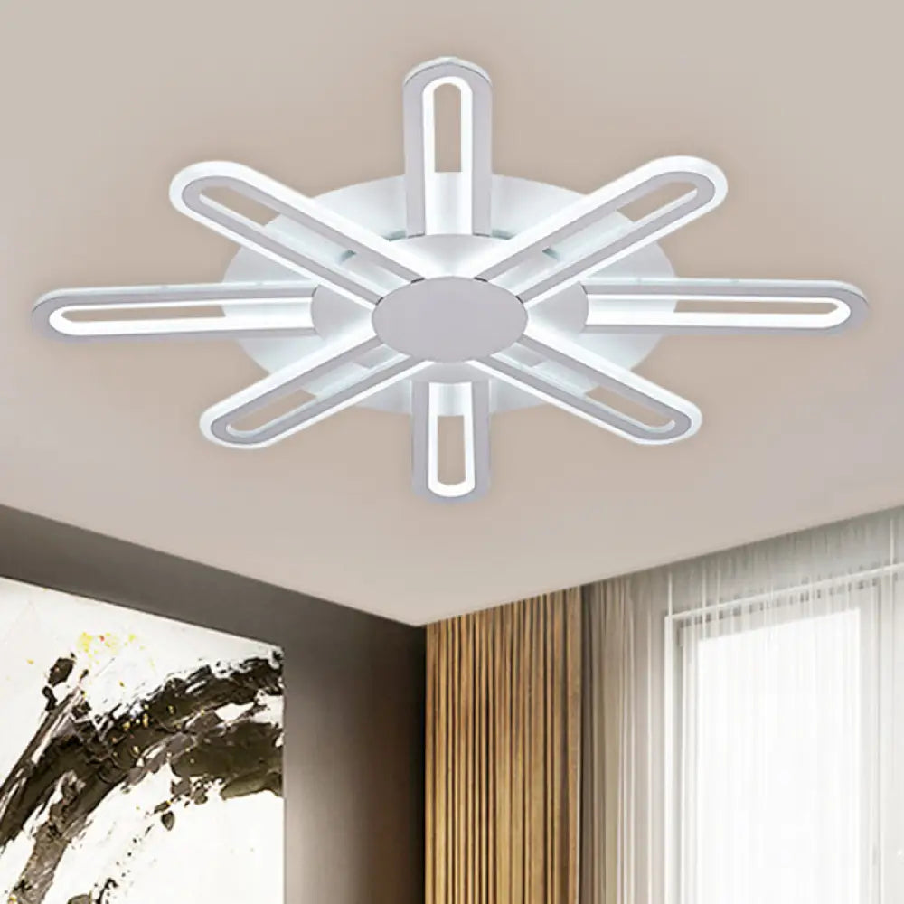 Contemporary Metallic Blossom Flush Mount Led Light In Warm/White - 29.5’/34’/30.5’ Wide