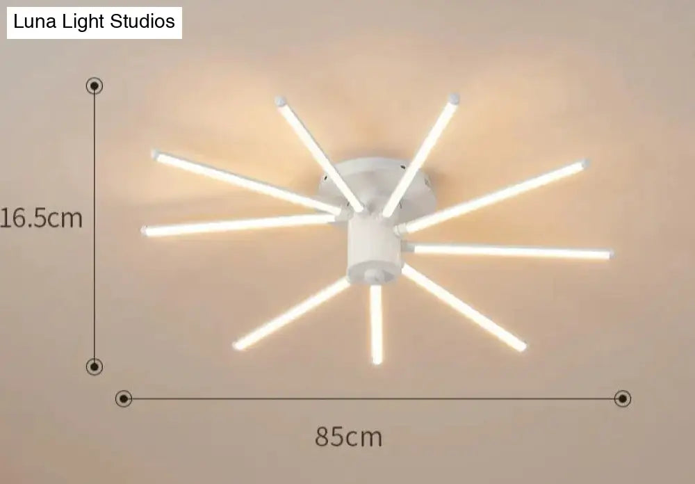 Contemporary Simple Creative Living Room Led Revolving Fireworks Ceiling White 9 Warm Light