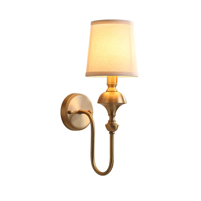 Copper Wall Lamp Simple European Living Room Background Bedroom Bedside Nordic Creative Staircase