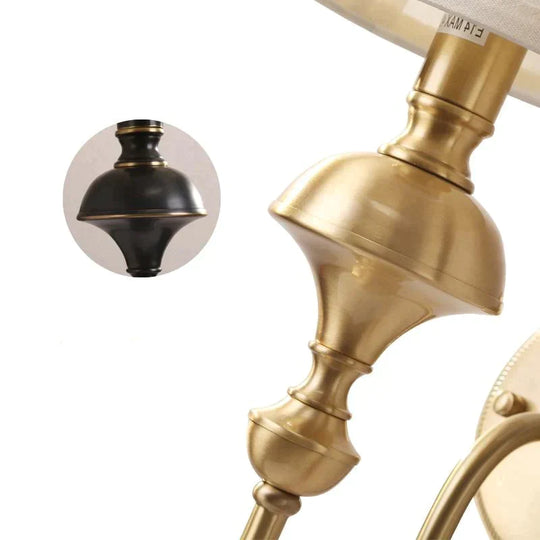 Copper Wall Lamp Simple European Living Room Background Bedroom Bedside Nordic Creative Staircase