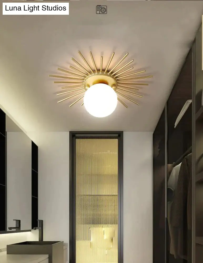 Corridor Lights Aisle Creative Nordic Minimalist Modern Balcony All Copper Crystal Ceiling Home