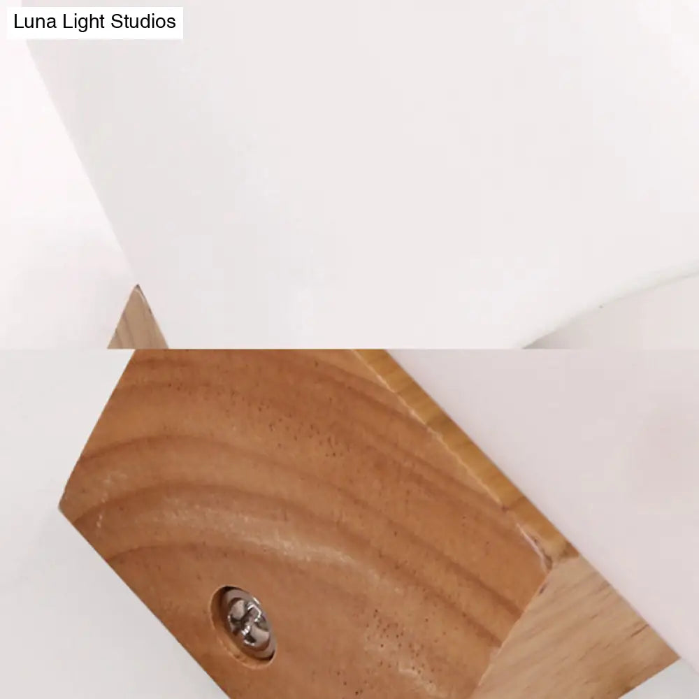 Cylinder Shade Frosted Glass Japanese Wall Lamp - Beige Bedroom Lighting