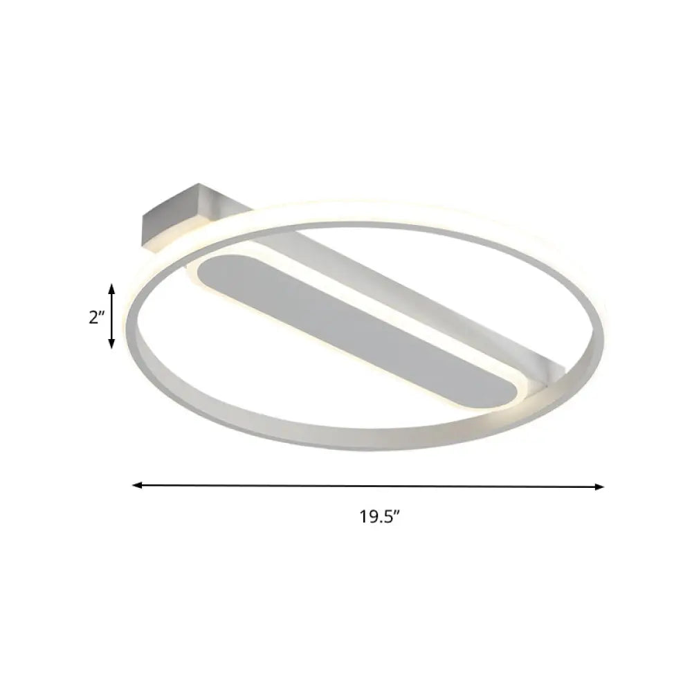 Flush Mount Acrylic Led Light For Bedroom Ceiling - Ring Design Warm/White 16/19.5/23.5 Dia