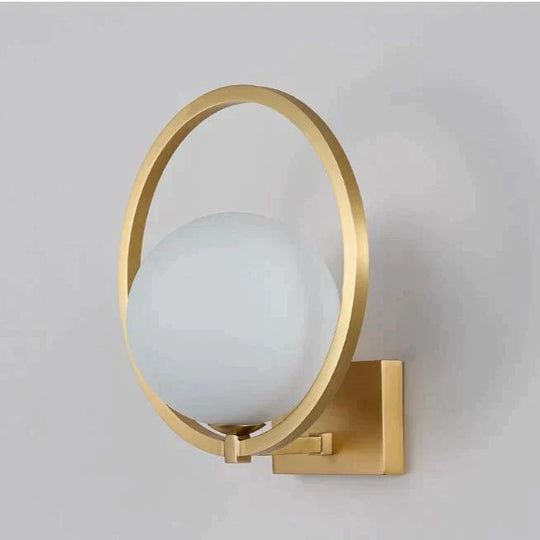 Full Copper Post-Modern Living Room Bedroom Bedside Light Luxury Bean Wall Lamp Tv Background