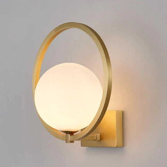 Full Copper Post-Modern Living Room Bedroom Bedside Light Luxury Bean Wall Lamp Tv Background