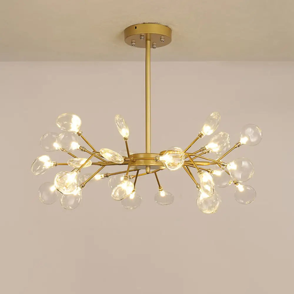 Gold Firefly Shade Nordic Led Chandelier For Living Room: Acrylic Suspension Lighting 30 / C