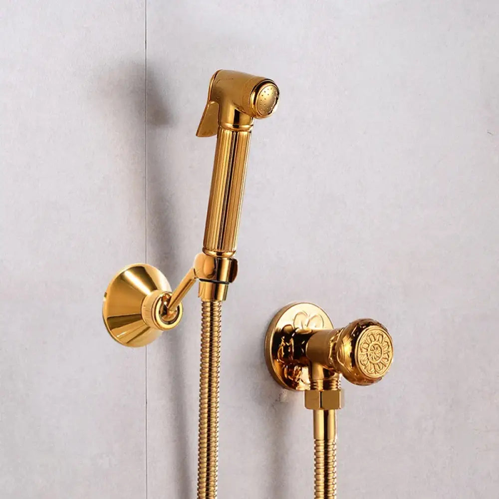 Hand Held Bidet Sprayer Douche Toilet Kit Antique Bronze Shattaf Shower Head Copper Valve Set Jet Bidet Faucets Set