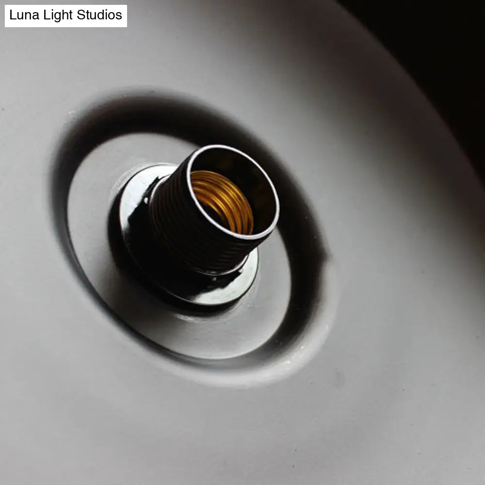 Height Adjustable Farmhouse Barn Pendant Lamp Black/White Metal Hanging Ceiling Light For Bars