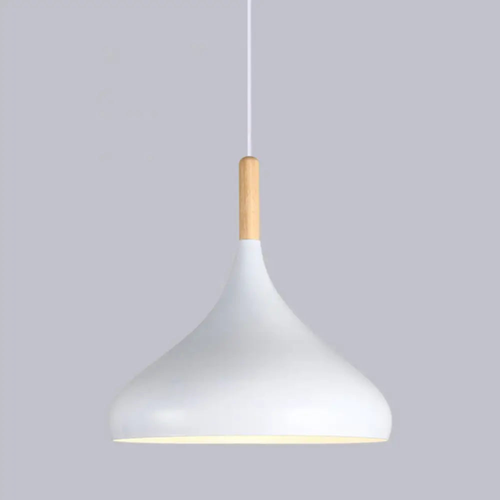 Industrial Cone Shade Ceiling Light - Metal Hanging Pendant For Restaurant White / D