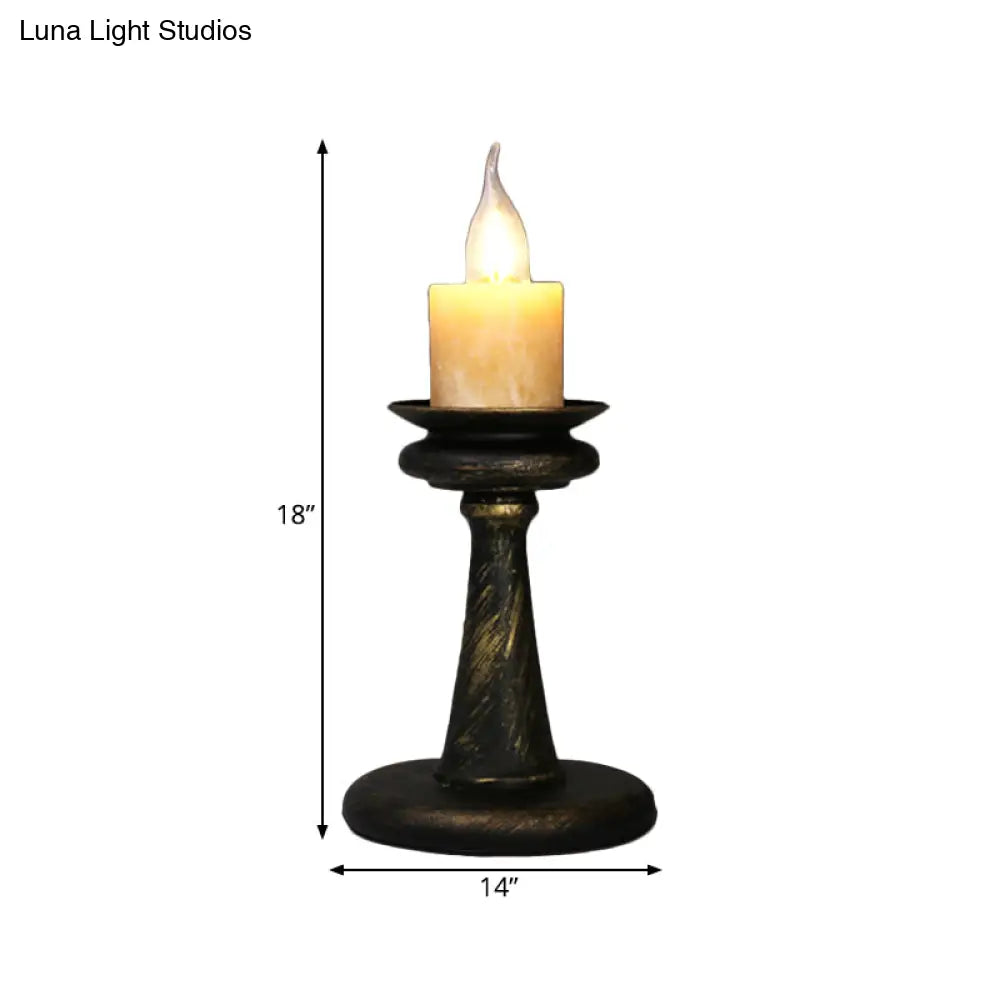 Industrial Desk Lamp With Candelabra Marble Table Accent In Brass/Bronze