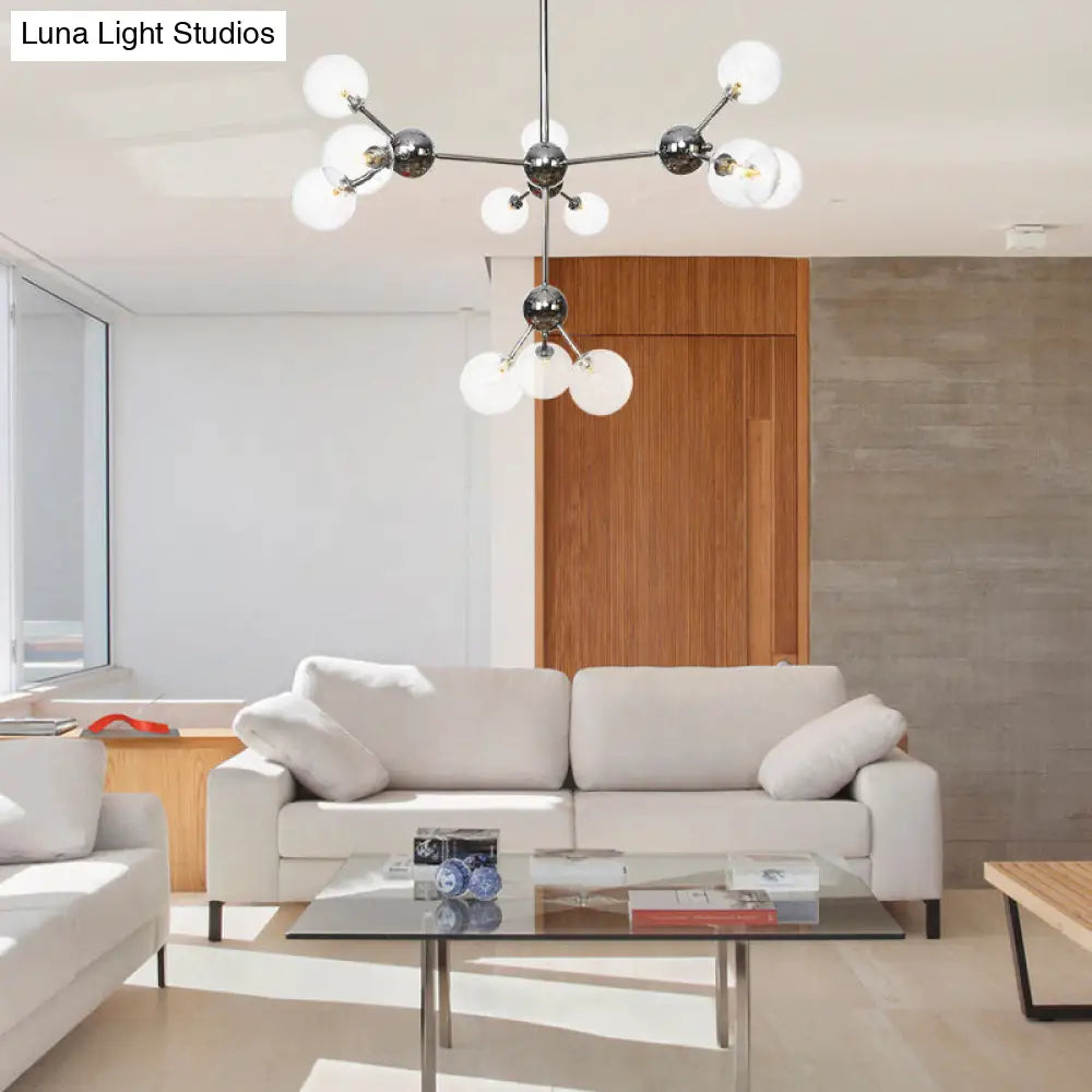 Industrial Style Hanging Chandelier Light - 13’/27.5’/34’ W Orbit Shade Amber/Clear/Smoke