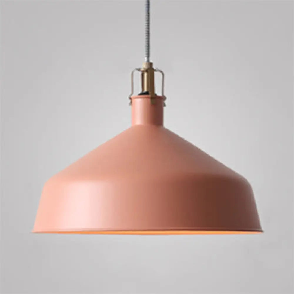 Industrial Style Metal Pendant Light With Adjustable Cord - 1-Light 8.5’/13’ Width Domed